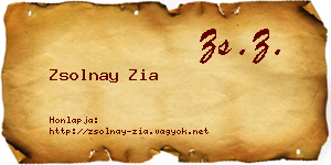 Zsolnay Zia névjegykártya